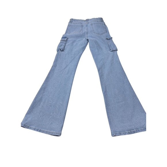 Hers Womens Light Blue Flare Cargo Jeans Size 11 - Picture 2 of 11
